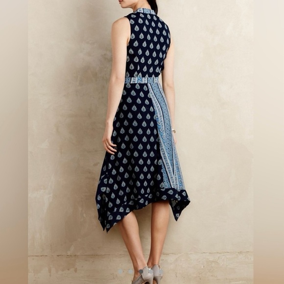 Anthropologie Maeve Paisley Bandana Patchwork Motif Midi Knee Length Dress, Sz 2 - Picture 3 of 11